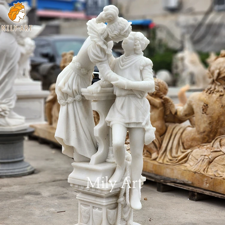 Wholesale Lifesize Greek Style White Marble Garden Statue Of Boys And