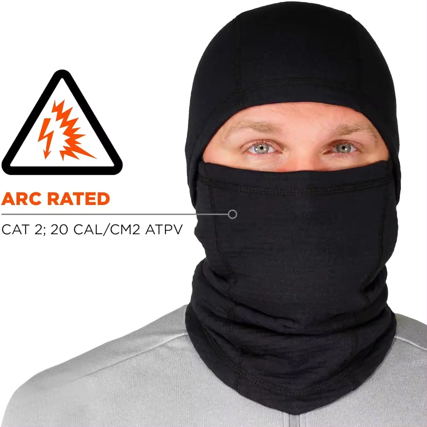 100% Cotton Full Face Cover Mask Flame Resistant Hrc2 Neck Protector ...