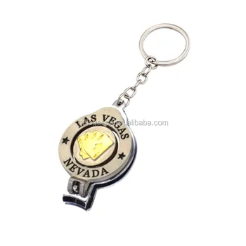 Las Vegas Welcome Sign Gold Dice Keychain made with Swarovski Crystals