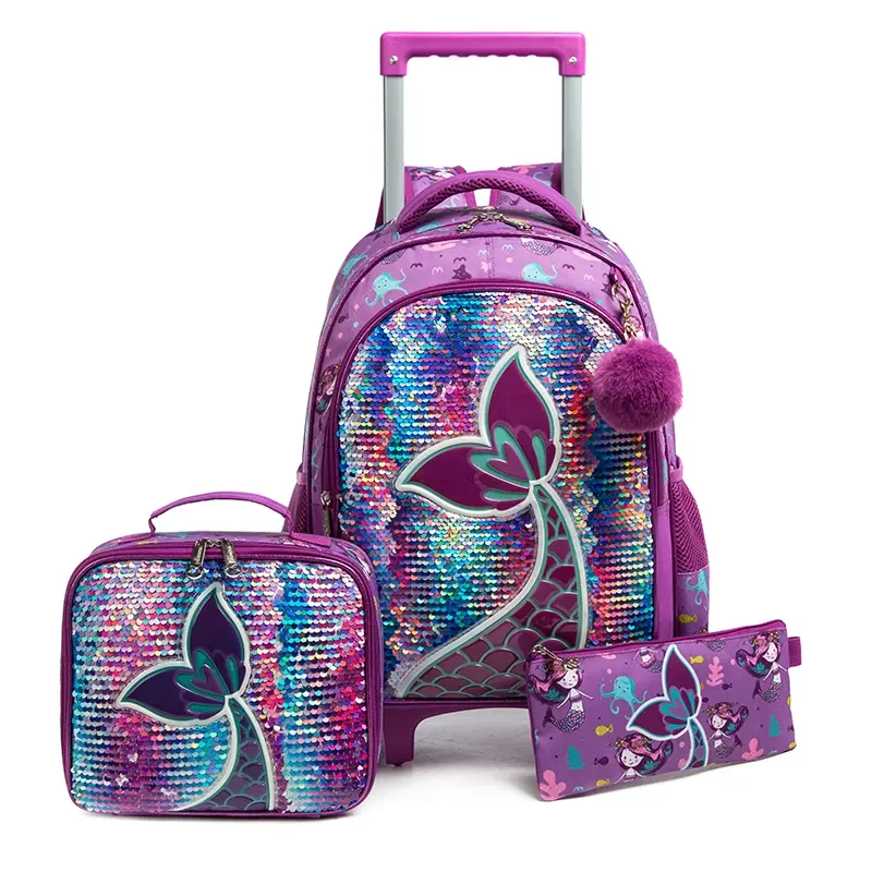 School Bags Kids Backpack Trolley Bag Removable Pieces Set