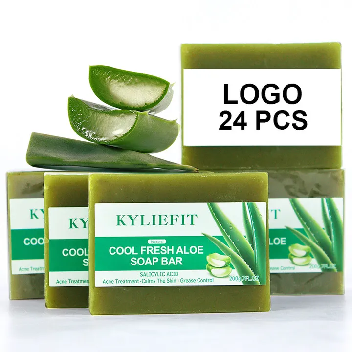 Customizable Handmade Aloe Vera Soap Gentle Cleansing Salicylic Acid  Whitening Face Anti Acne Soap for the Skin
