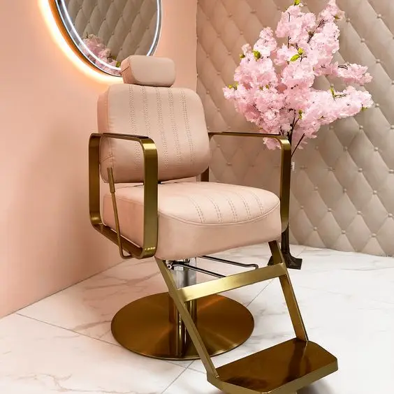 Gold Salon Chairs Stylish Comfortable Barber Seating