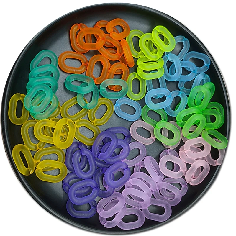 Customized Acrylic U-shaped Chain Buckle Plastic Frosted Fluorescent Color Diy Can Group Bags Mobile Phone Shell Accessories