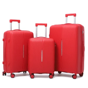 Large Suitcase Red New Arrival Wholesale Factory Direct PP Luggage Valises 3 Pcs 20/24/28 Inch a Set Suitcase