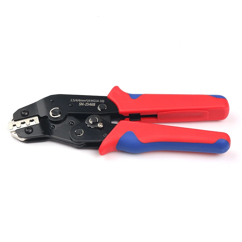 Mini Hand Crimp Plier for 2.5-6mm2 14-10 AWG Solar PV Cable Connector DIY Plastic Carbon Steel Serrated Jaw OEM Customizable