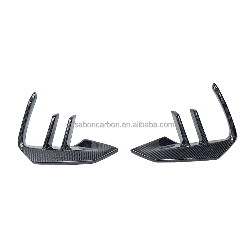 2 Fin Style F87 M2C Carbon Fiber Front Splitter Bumper Inlet Air Duct for BMW F87 M2C 18-21