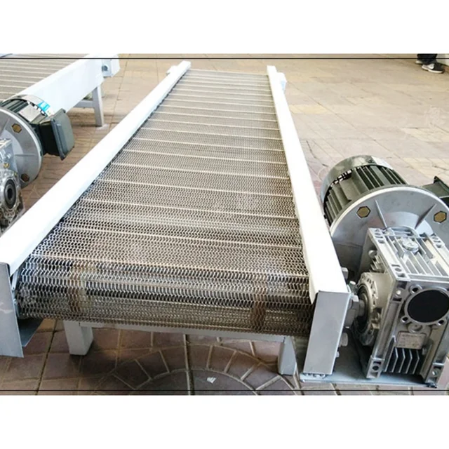 Experienced Designer Customized SS304L Commercial Wear Proof Seafood Chicken Leg Mesh Belt Conveyor 5