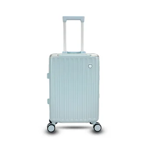 Luxury Unisex Lightweight Spinner Luggage PC Aluminum Carry-On Suitcase Custom Logo TSA Lock Premium Customized Logoed Suitcase