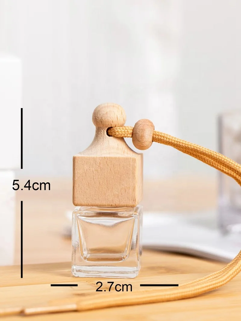 Wholesale Fancy Square Shape Car Diffuser Bottle Hanging Empty Car Perfume Bottle 8ml