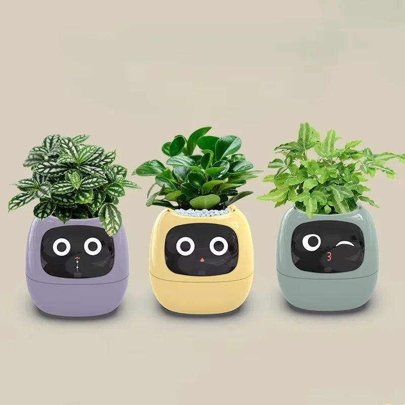 Ai Flower Pot Internet Control Flower Pot Smart Flower Pot Creative Interactive Mini Plant Automatic Water Planting