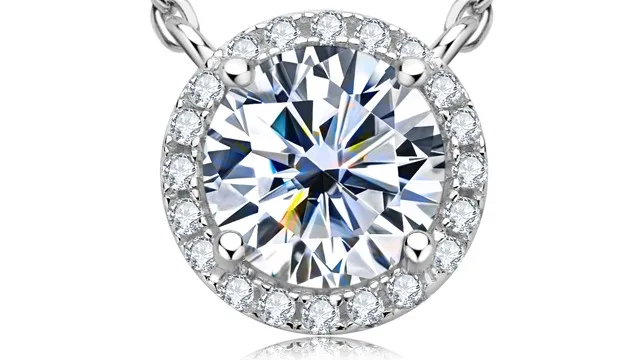 D Color Vvs1 Moissanite Halo Pendant Necklace 10 Carat 100 Sterling Silver 925 Jewelry For 7033