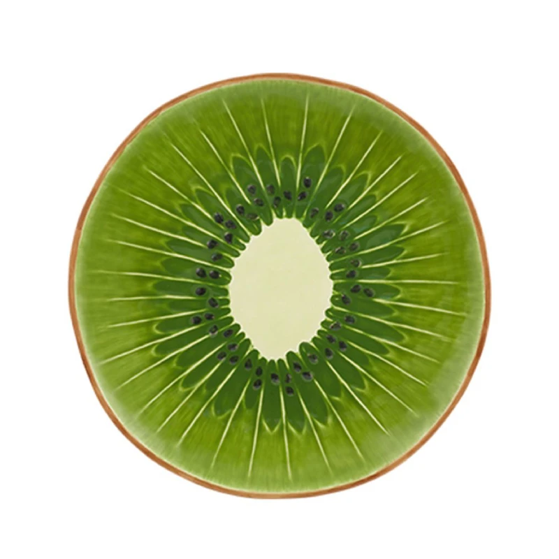 Special Fruit Kiwi Design Custom Ceramic Food Dessert Serving Plate for Home Hotel Party