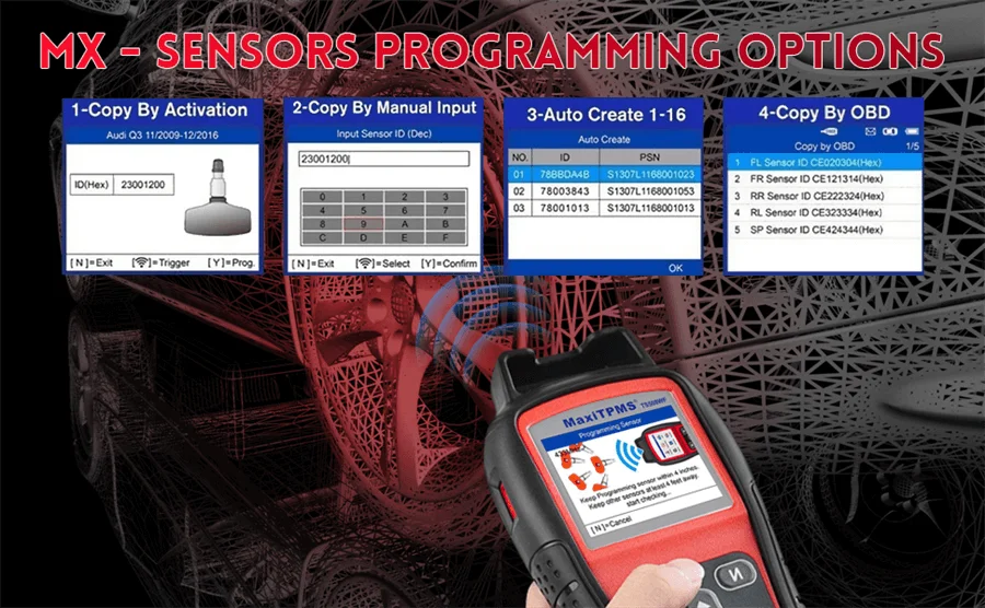 Autel MaxiTPMS TS508WF TPMS Car Diagnostic Programming Tool MX-Sersors 315 433MHz, Relearn Activate All Sensors