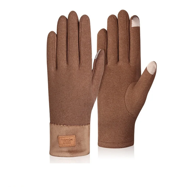 Женские зимние модные мягкие плюшевые перчатки для езды на велосипеде