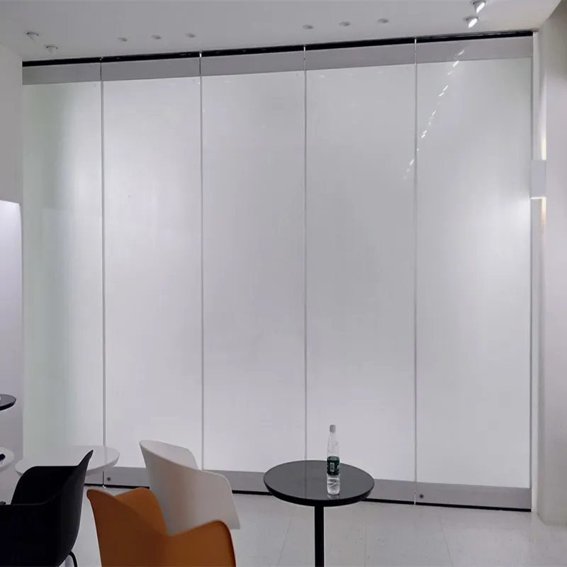 Aluminium Foldable Frameless Glass Partition Wall Movable for Office Dining Kitchen Warehouse Outdoor and School Usage