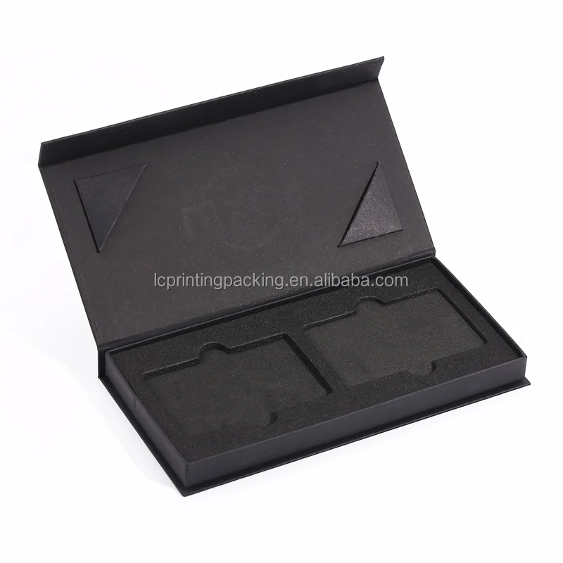 Custom 2-Slot Cardboard Gift Box with Magnet Closure for VIP NFC Credit Cards Features Matt Lamination and Embossing