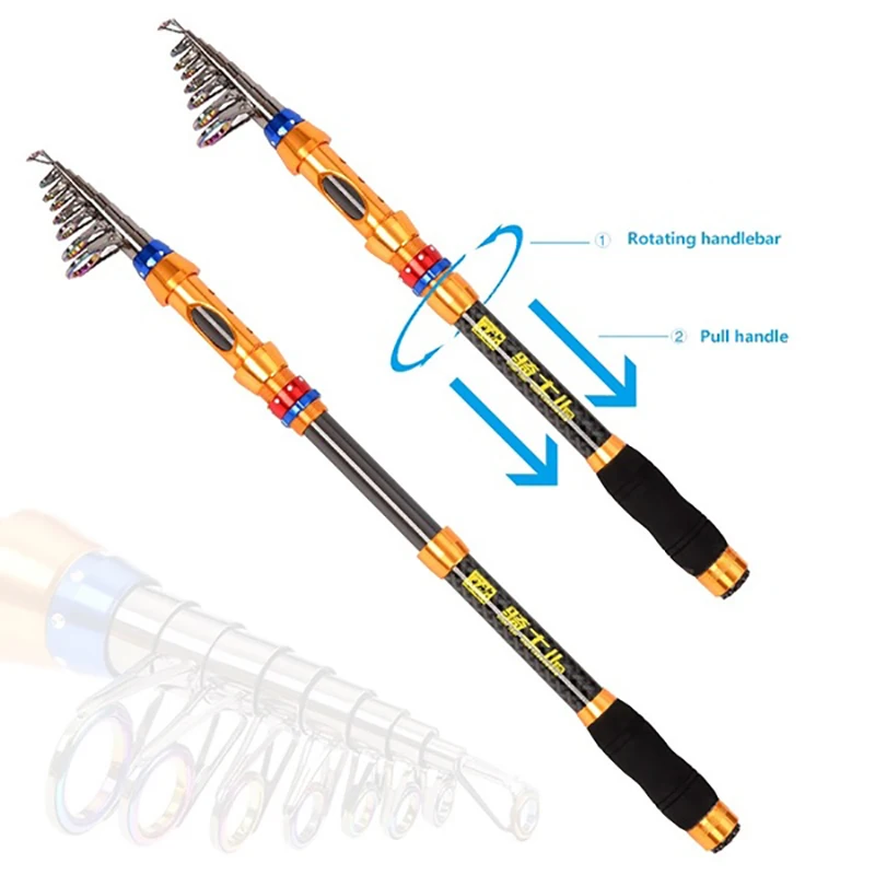 Buy Supertrip Spin Spinning Rod and Reel Combos Carbon Telescopic
