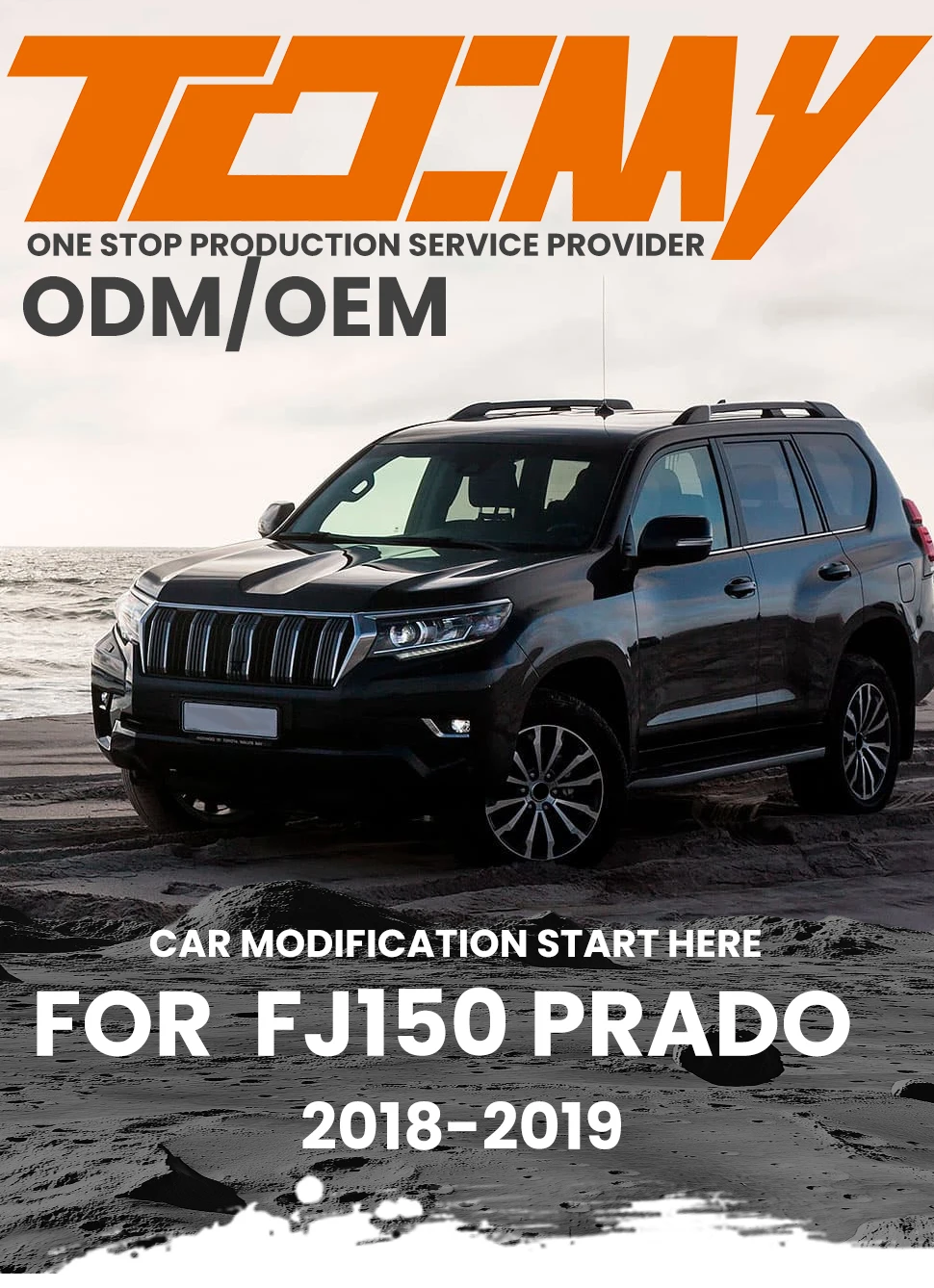 TDCMY High Quality Mstyle Car Body Kits Front and Rear Surround Kit with Lights for Toyota Prado 2018-2020 FJ150 factory
