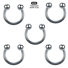 F136Titanium Circular Curved Barbell Horseshoe G23 Titanium Septum Piercing Rings