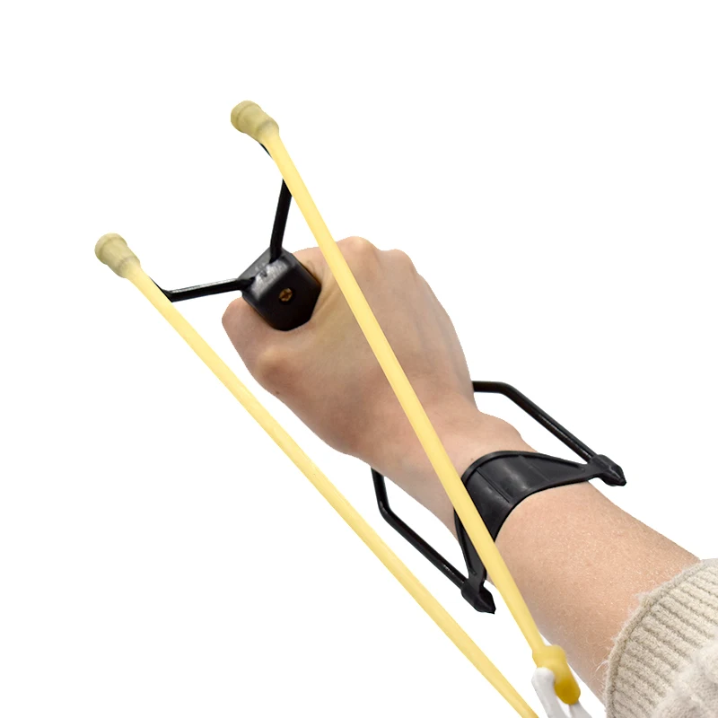 Outdoor Hunting Slingshot Single Band Folding Molded With Leather Pouch