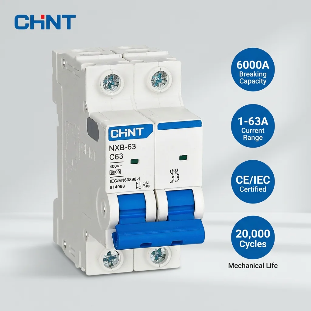 CHINT NXB-63 Mini Molded Plastic Case Circuit Breaker 1P 2p 4p for
