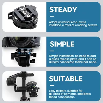 Fotopro Universal Speedy Tripod Mount Plate Camera Clamp Mount Swivel Lock Mechanism Camera Quick Release Plate product image