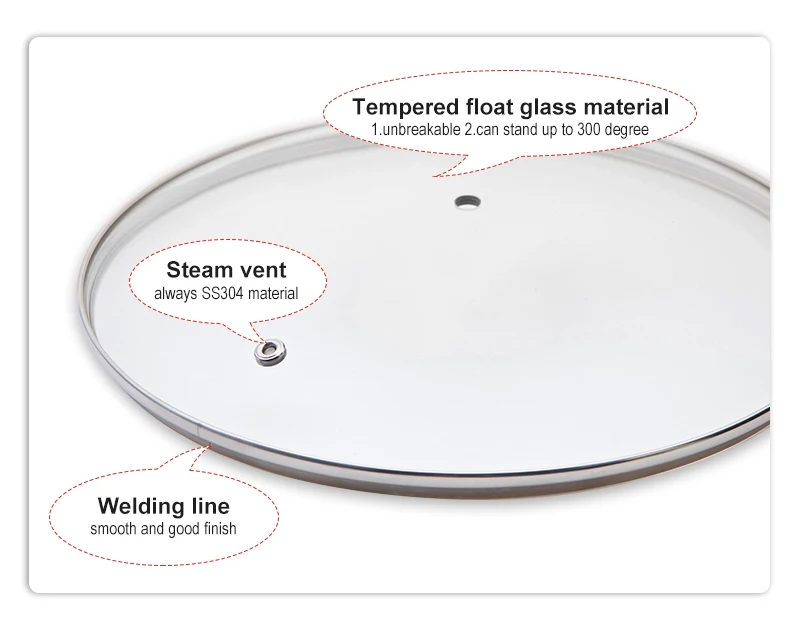 Universal Cookware Glass Lid Cooking Tempered Glass Lid With Color