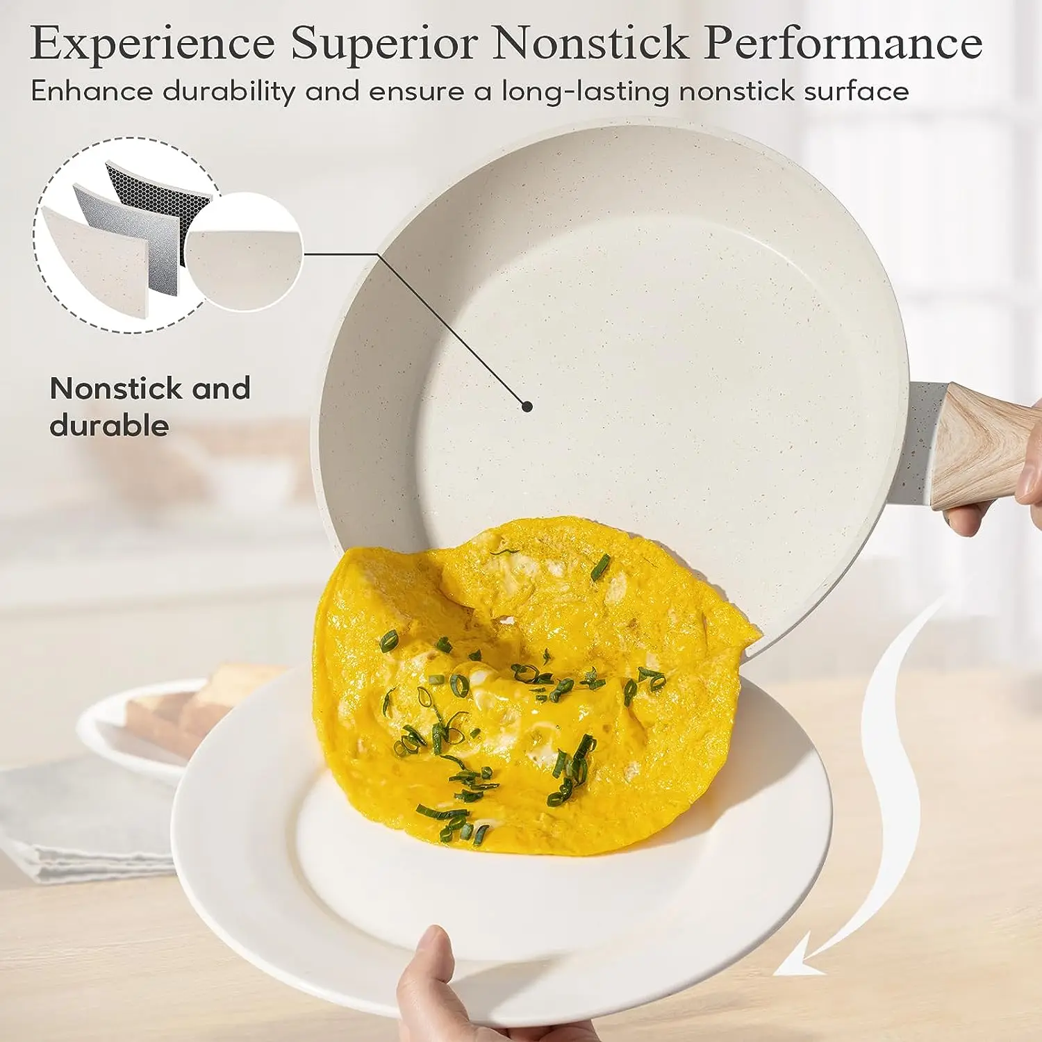 Best Selling Cookware Set Kitchenware  Set   Aluminium Marble Non Stick Cookware Set Wood Grain Soft Touch Handle