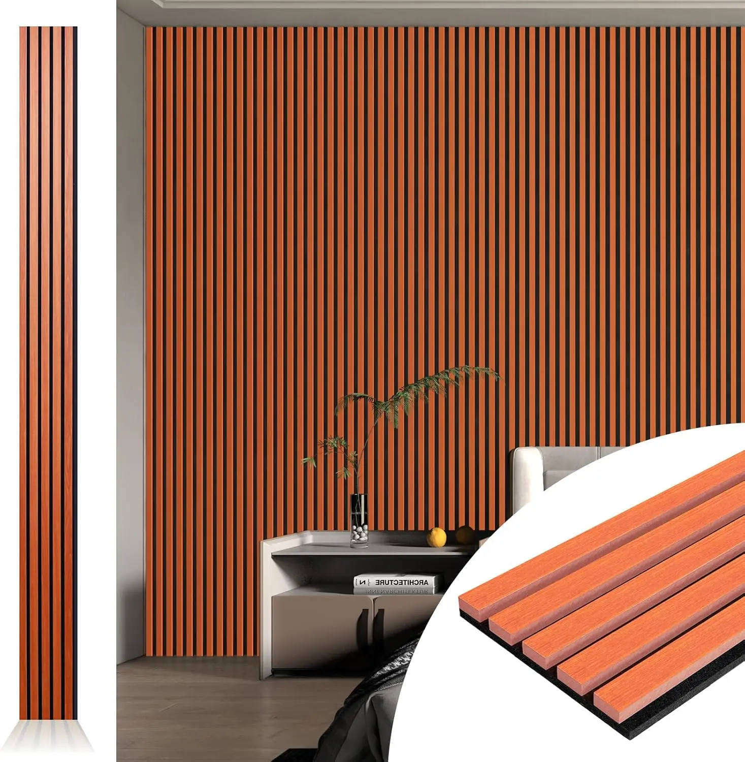 High Quality Indoor Decorative Wood PET Acoustic Slat Wall Panels Indoor Ceiling and Wall Decor Sound Absorbing for Studios