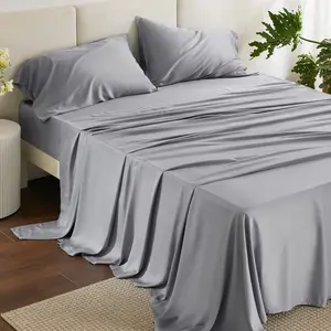 Luxury Custom New Design Organic 100% Natural Bamboo Duvet Cover Cooling Breathable Silk Smooth 100% Bamboo Bed Sheet for Home