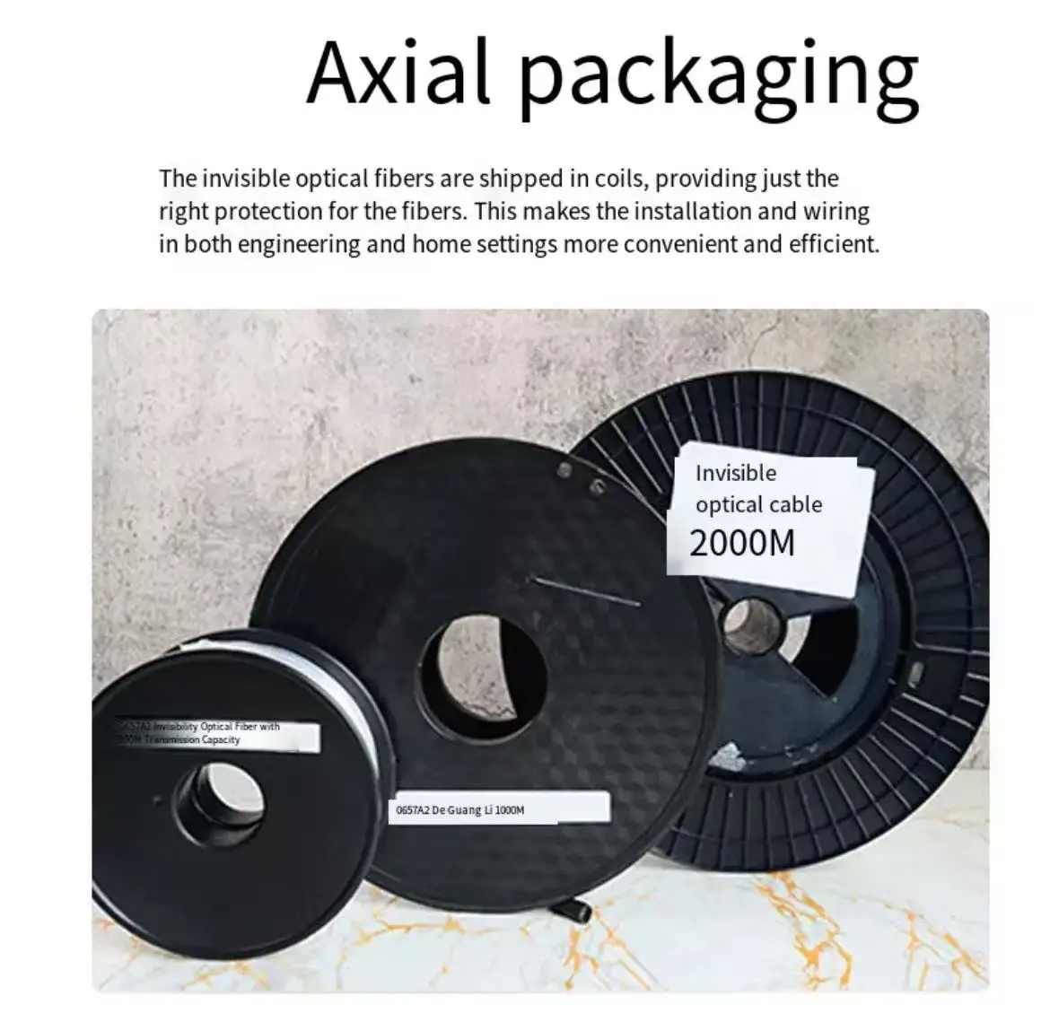 FTTH de Fabricante Direto Cable Óptico Interior de Núcleo Único Transparente / Invisível Fibra Óptica Fibra Óptica 2