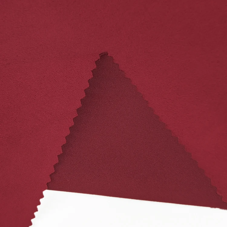 Hot Selling Solid Italy Knitted Suede Fabric, 92 Polyester 8 Spandex Material Scuba Suede Fabric for Shirt/ factory