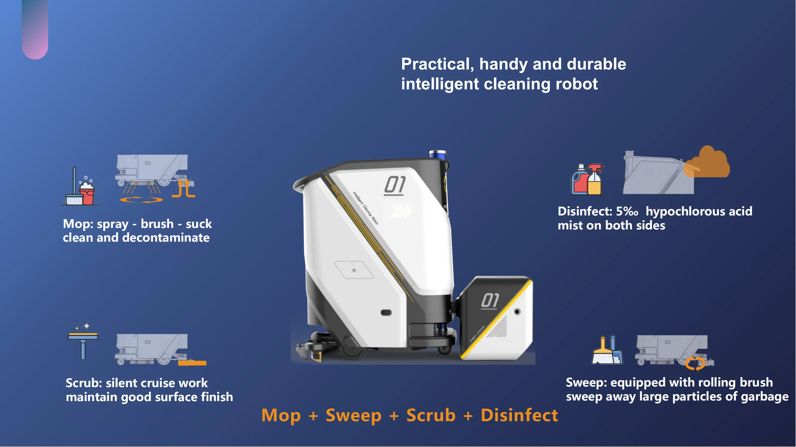 Intelligent Cleaning Robot Industrial Driverless Washing Sweeping