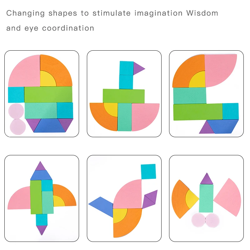 Matching Game Puzzle Sorting Toy Puzzle Box Connecting Blocks Wooden Toy Kindergarten Geometric Shapes Children Wooden IQ Puzzle