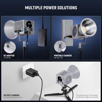 NEEWER HS60B Mini Video Light with App Control 60W Handheld Portable Bi Color COB LED Continuous Output Lighting with 35000lux detail image