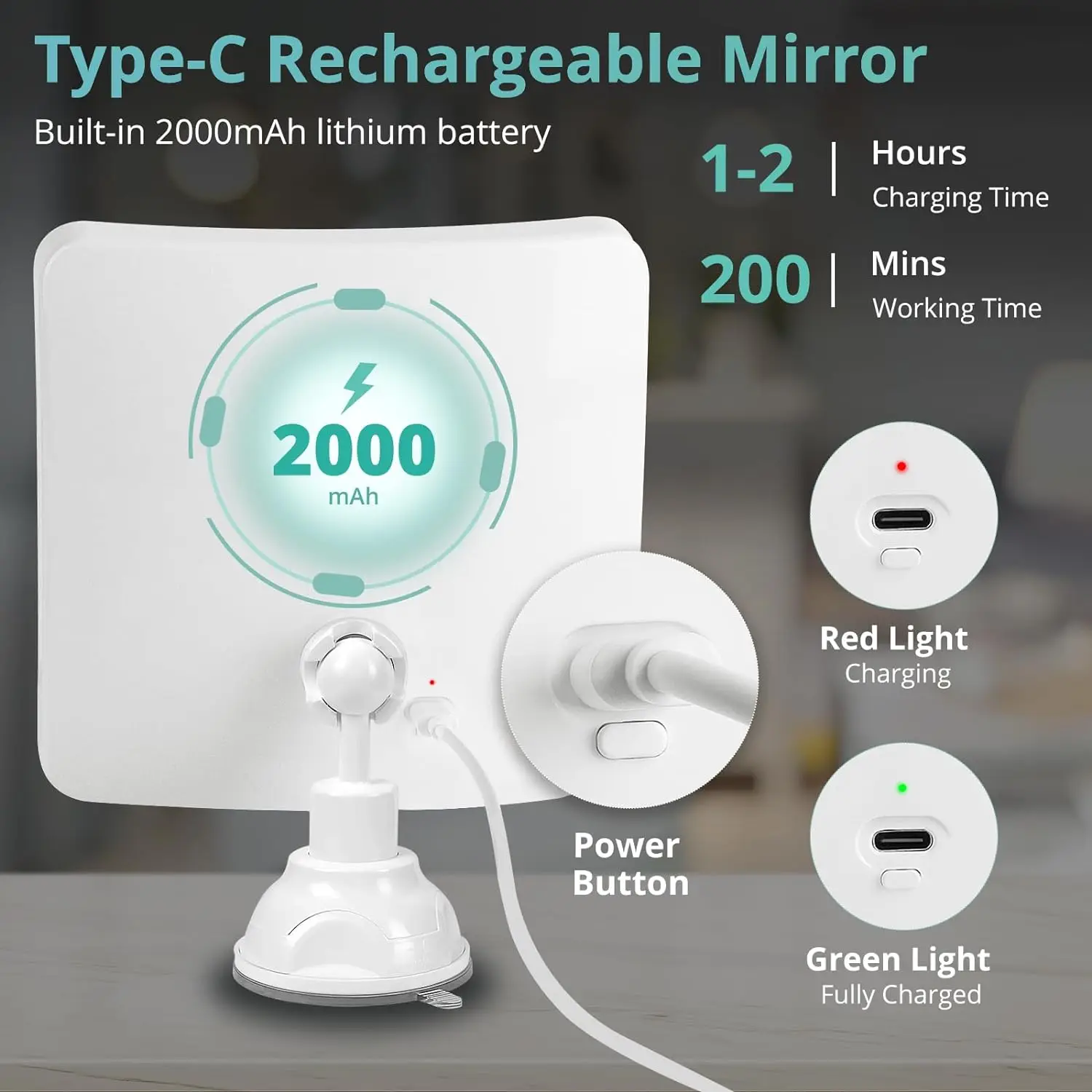 Manufacturer Upgraded 30X Rechargeable LED Sensor Touch Sensor Dimmable Switch Lighted Foldable Silver Finish Magnifying Mirror
