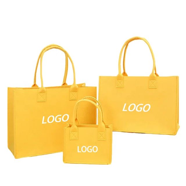 Custom Printed Logo Size And Colors Felt Shopping Bag Reusable Eco