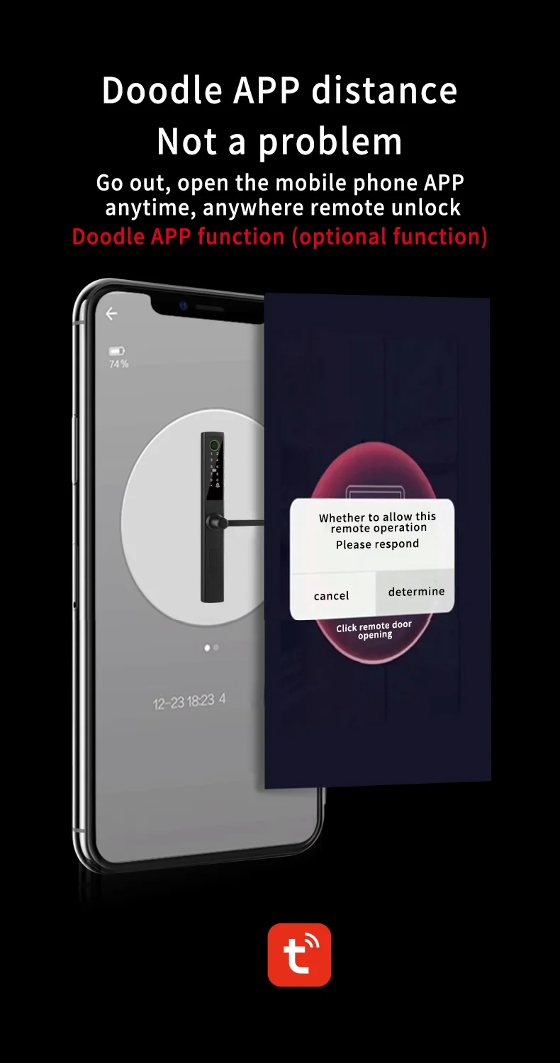 Glomarket Broken Bridge Smart Lock High-end Intelligence Zinc Alloy Tuya Wifi Fingerprint Waterproof Door Lock