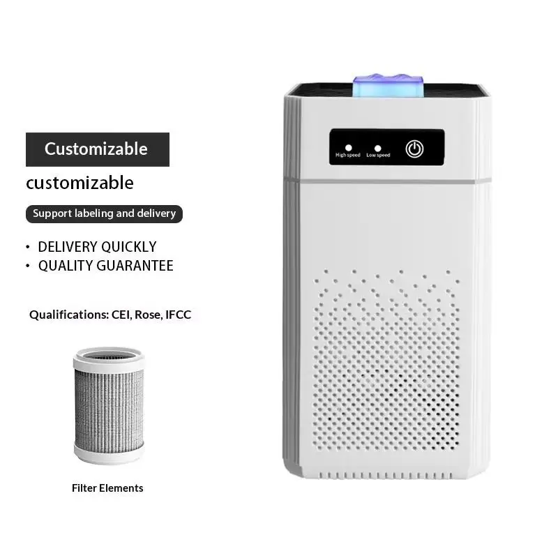 2-in-1 USB Air Purifier Night Light Compact Ionizer with Adjustable Wind Speed No Filter Portable Air Freshener for Home Travel 6