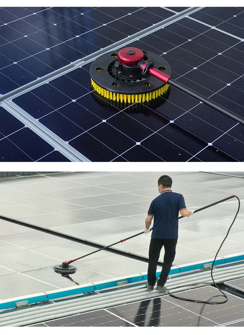 Solar Panel Cleaning Brush Rotating Manual with Telescopic Pole Panels ...