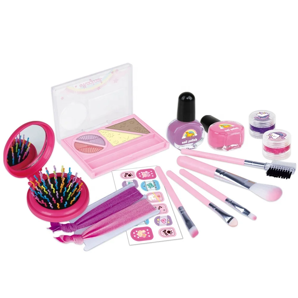 Оптовая продажа низкая цена косметические игрушки для девочек Набор теней век лака ногтей красивые модные набор макияжа