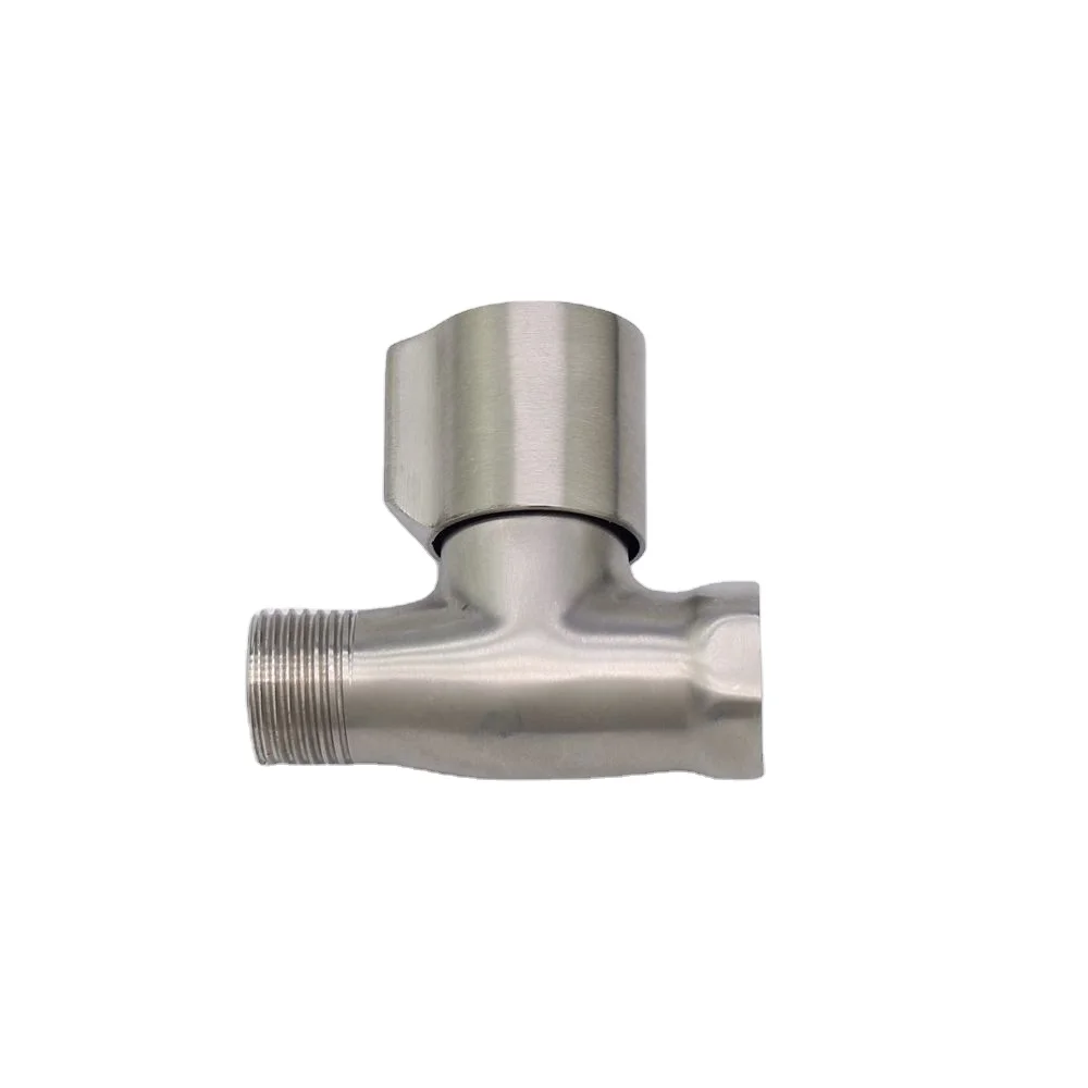 Brushed triangle handle straight-through globe valve shower switch valve stop valve