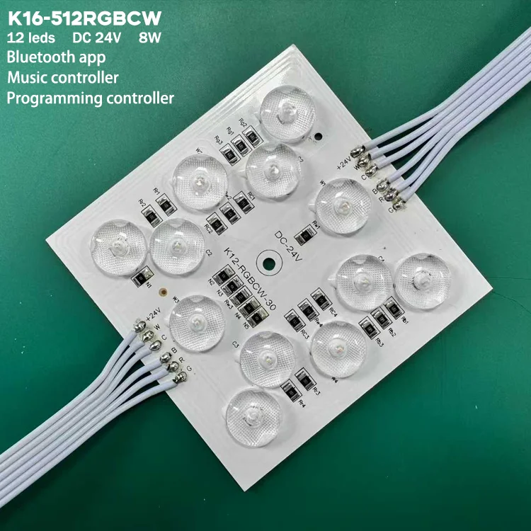product dc24v rgbcw square 70  70mm  12 leds full color led blockchain for light box stretching ceiling film dedicated led module-4