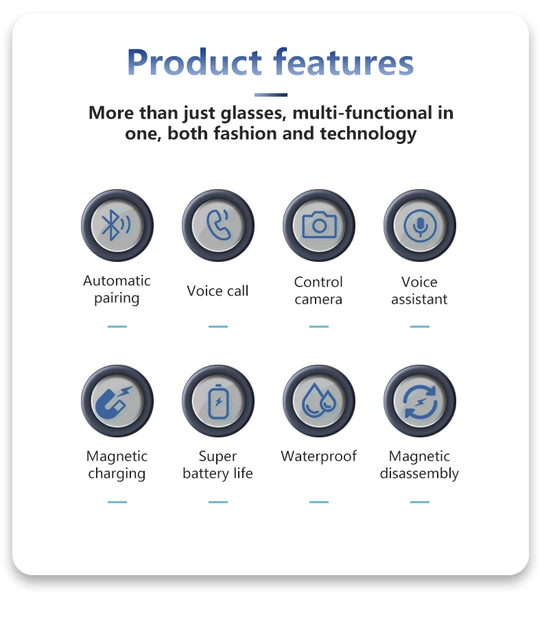 Chinese factory supplier supply  Gs05 Smart Glasses Bt Call Anti-blue+polarized Double Lens Listen Music Navigating Magnetic Disassembly Sunglasses For Men Women - Buy Smart Glasses fashion Sunglasses smart Audio Music Glasses Gs05