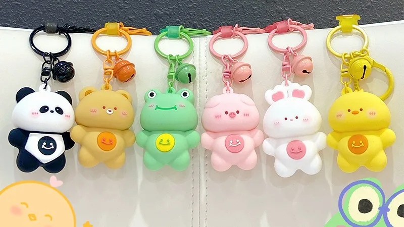 Cute Animal Key Chain Creative Silicone Pvc Pendant Car Key Pendant Key ...