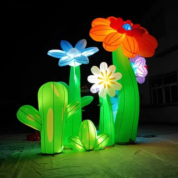 Outdoor Decorative Flowers model led lighted advertising inflatable flower balloon for activities