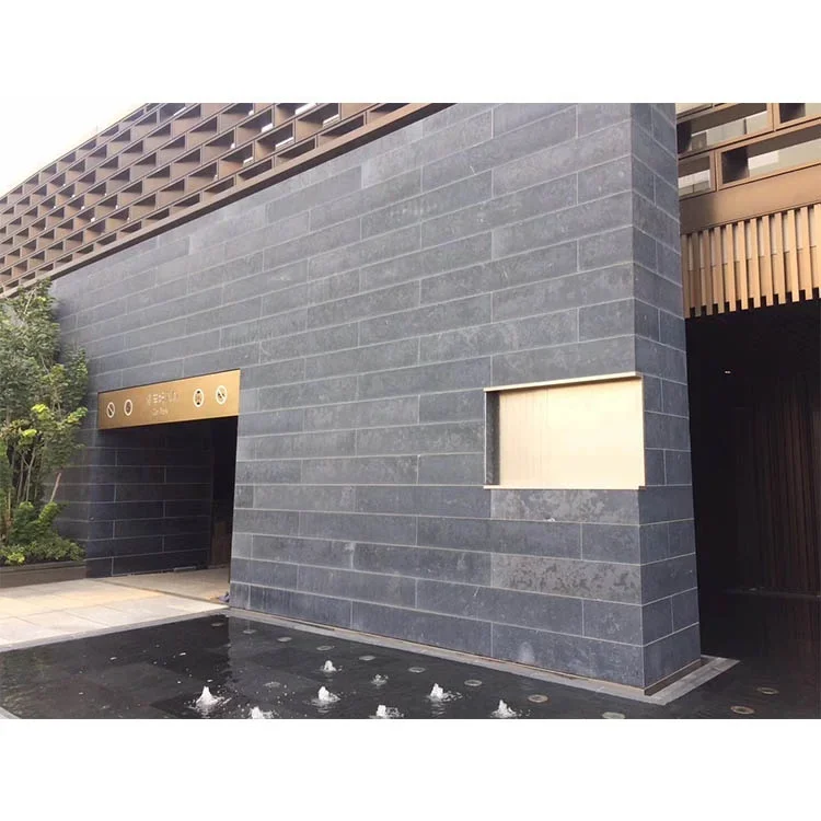 Chinese Bluestone Honed Blue Limestone Black Limestone Brick Wallstone