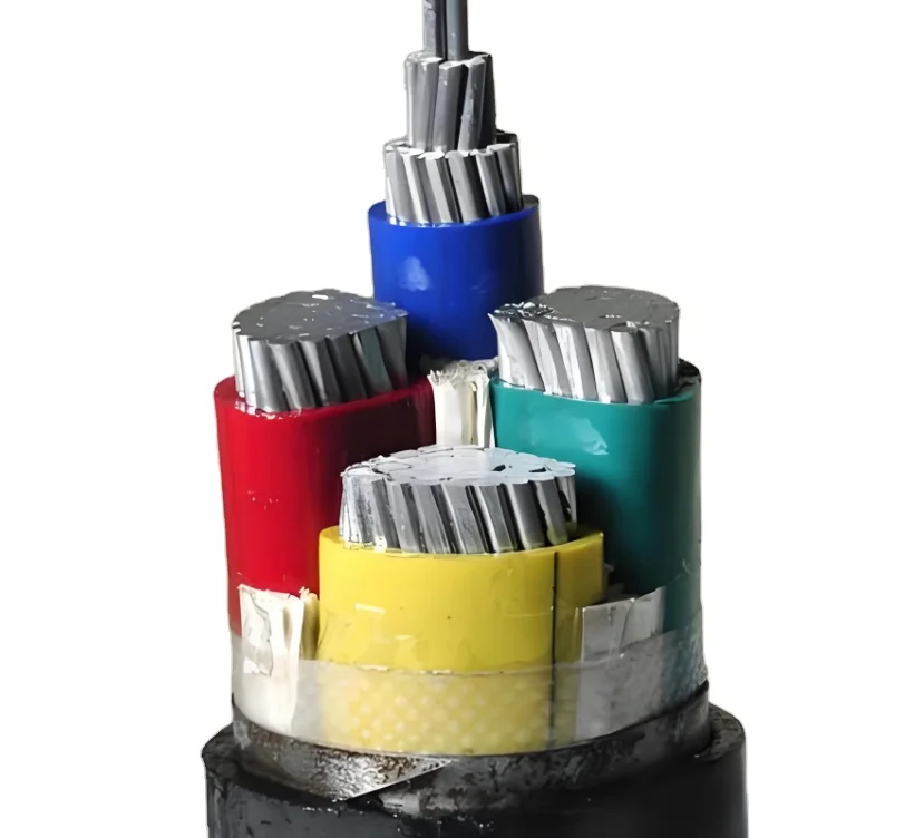 Four-core aluminum conductor PVC insulated armored power cables, used for city lighting, power transmission in factories, mine