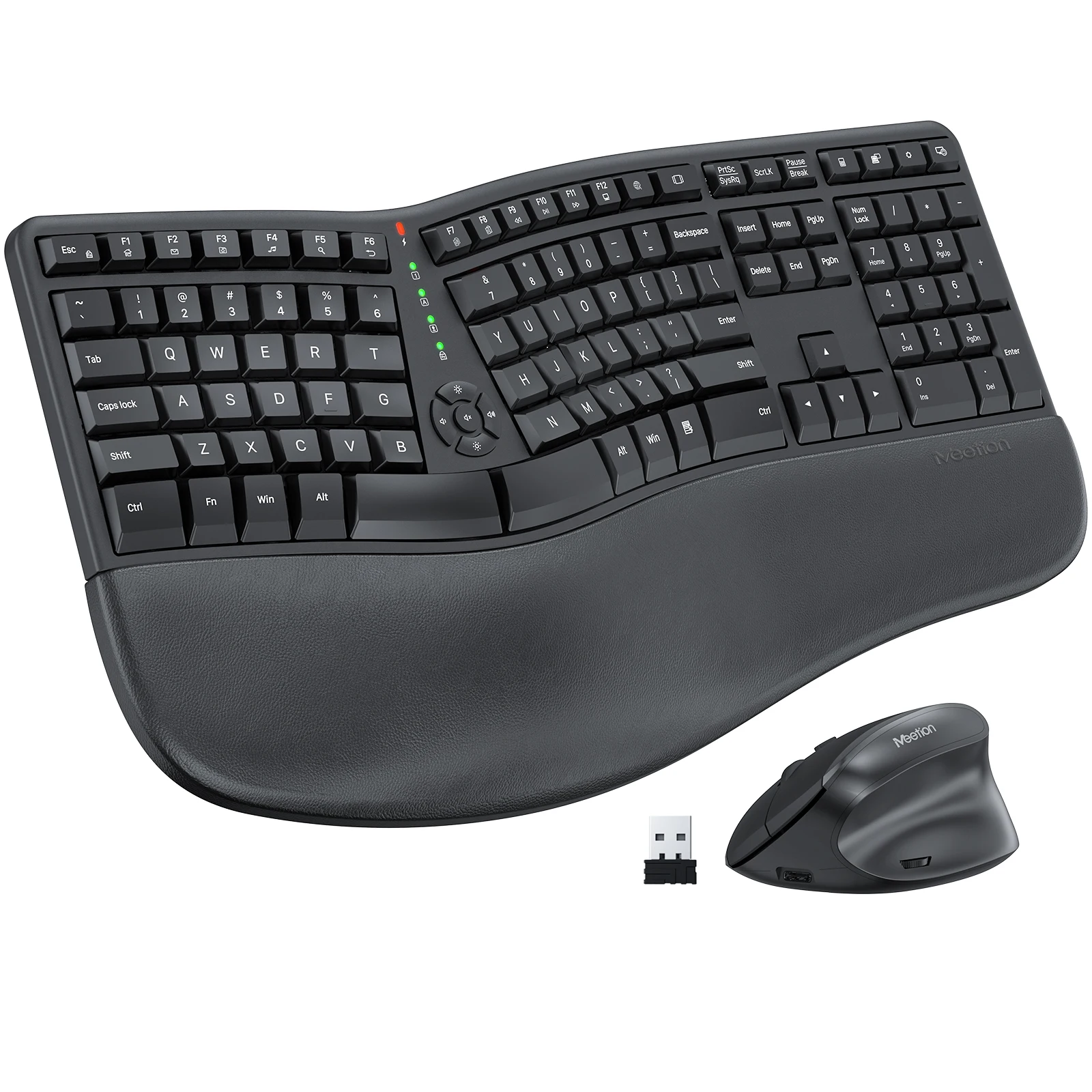MEETION DirectorC Keyboard Ergonomic Leather Palm Rest Wireless Multi System Keyboard Wrist Rest Pad Ergonomic Soft Mem