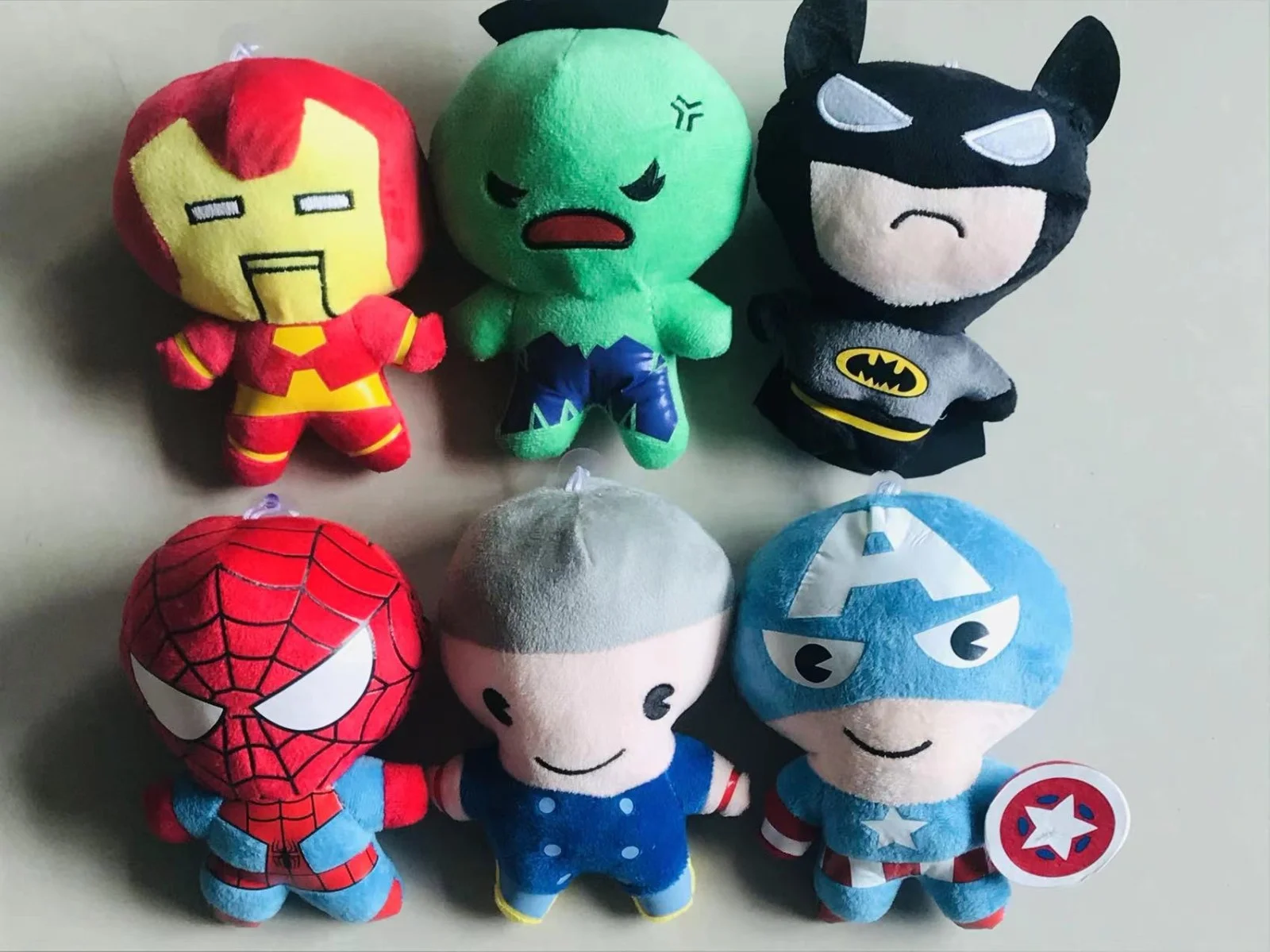 Factory Wholesale 17-20cm Super Heroes avengeres anime Stuffed Plush Toy Spider-man Iron mans Captain Crane Machine Plush Doll